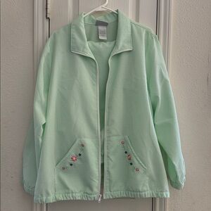 Blair Woman’s Seersucker Stripe Spring Matching Set Pants and Jacket Petite XLP